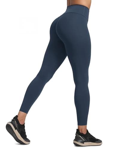 Women’s High Waist Workout Leggings–Tummy Control,Yoga,Soft & No See-Through Pants for All-Day Comfy, Navy, Medium