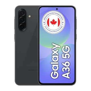Samsung Galaxy A36 (Unlocked, CAD Version & Warranty) - Black, 256GB, 6.7" Super AMOLED FHD+ Display, Awesome Intelligence, 8GB RAM, 4K@30fps Video, 5000 mAh Battery
