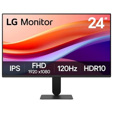 LG 24U411A-B 23.8" FHD (1920x1080) IPS Display Computer Monitor, 120Hz Refresh Rate, sRGB 99% (Typ.), Reader Mode & Flicker Safe, Dynamic Action Sync, Black Stabilizer, Slim Stand Base, Black