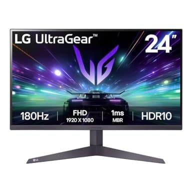 LG 24GS50F-B 24-inch FHD (1920 x 1080) Ultragear Gaming Monitor with 180Hz, 1ms MBR, HDR10, AMD FreeSync, HDMI, DisplayPort, 3-Side Virtually Borderless Design, Black