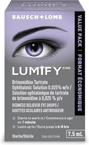 Lumify Whitening Eye Drops for Red Eyes, Redness Reliever, Fast Acting Formula, For Whiter & Brighter Eyes, 7.5mL