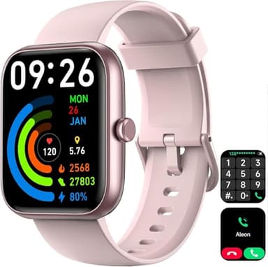 Smart Watch for Men Women with Bluetooth Call, Alexa Built-in, Heart Rate & Sleep Monitor, 1.83" DIY Dial Fitness Watch with 100+ Sport Modes, IP68 Waterproof, Compatible with Android iOS
