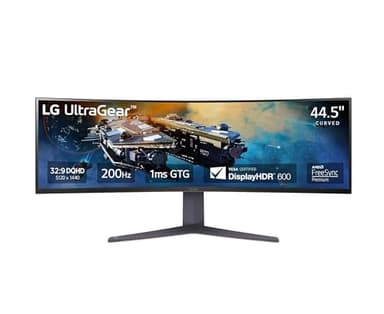 45” LG Ultragear™ 45GR65DC-B DQHD Gaming Monitor/VESA DisplayHDR™600 / DCI-P3 95% (Typ.) / 200Hz / VA 1ms (GtG) / AMD FreeSync™ Premium Pro