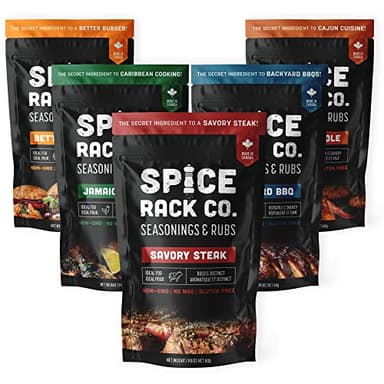 Spice Rack Co. BBQ Rubs And Spices For Smoking - Grill Smoker Rubs Spices and Seasonings Set, Smoker Accessories & BBQ Accessories, Valentines Day Gift For Him, Mens Valentines Gifts For Men (5 Pack)